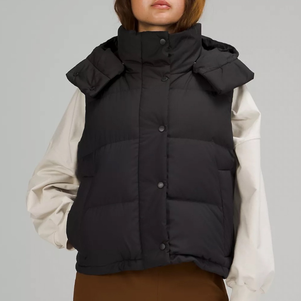 Lululemon Wunder Puff 600-Down-Fill Cropped Black Vest